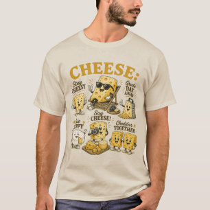 T-shirt Fromage mignon amateur Vintage dessin animé rétro