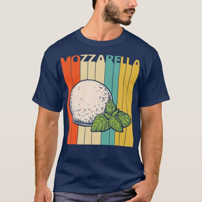 T-shirt Fromage Retro vintage Mozzarella (Devant)