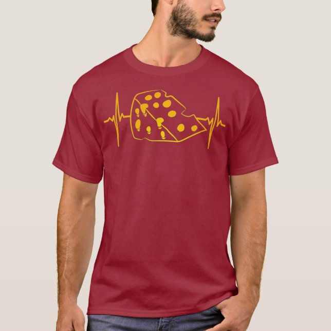 T-shirt Fromage Wedge Heartbeat Grillé Dairy Farming _16 (Devant)