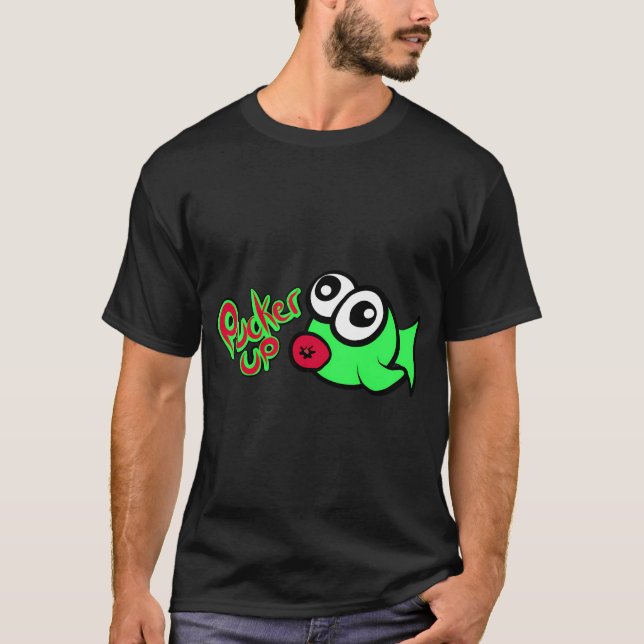 T-shirt Fronce les lèvres ! Poisson de dessin animé (Devant)