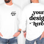 T-shirt Front and Back Design Custom Logo Long Sleeved<br><div class="desc">This front-and-back design custom logo long-sleeved T-shirt combines affordability and versatility, making it the perfect choice for showcasing your brand. Whether you’re adding a company logo, team emblem, or a unique design, this shirt offers a personalized canvas to represent your business or organization in style. With options to feature your...</div>