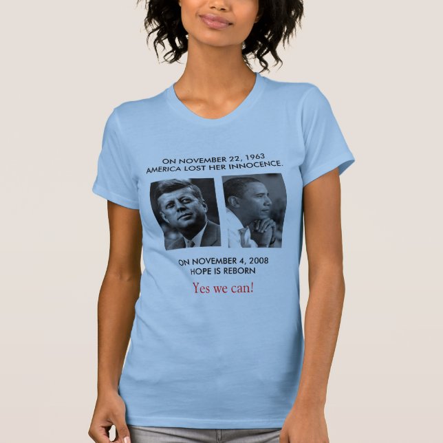 T-shirt FRONT/BACK JFK à la pièce JFK d'OBAMA/"demandent (Devant)