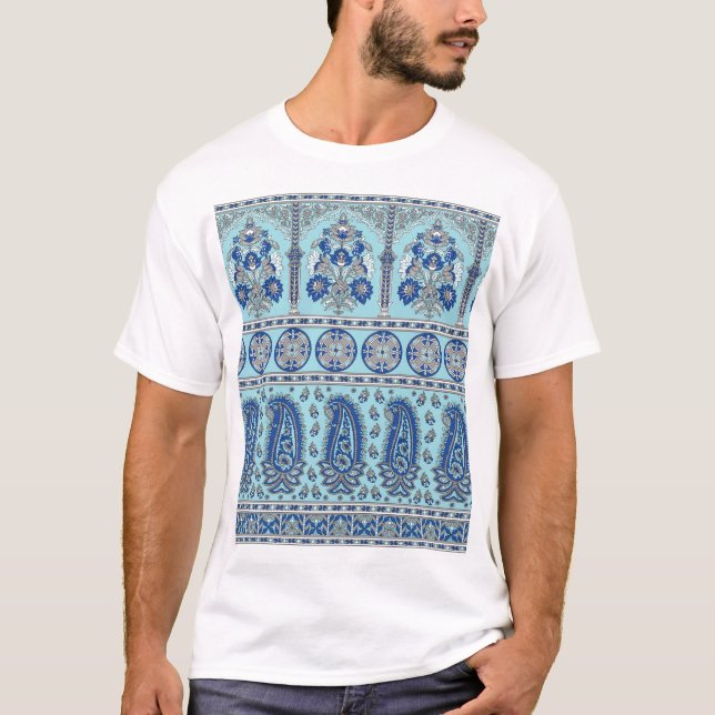 T-shirt Frontière asiatique de Paisley : Design traditionn (Devant)