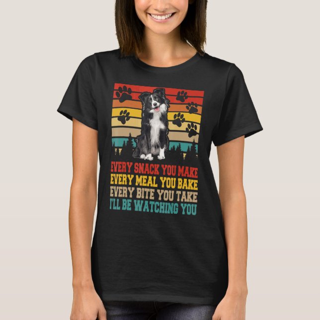 T-shirt Frontière Collie Chien Activités Correspondance Ch (Devant)