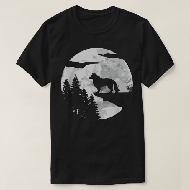 T-shirt Frontière Collie Pleine lune À La Frontière Du Pro (Design devant)
