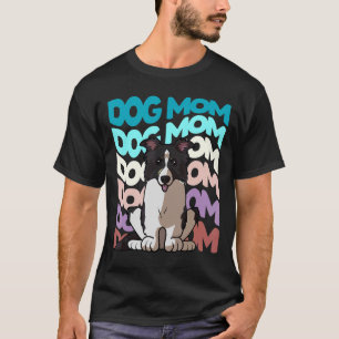 T-shirt Frontière cool Collie Chien Maman Retro Chien Vint
