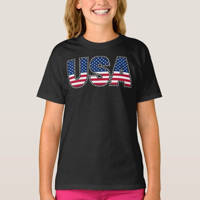 T-shirt Frontière États-Unis-juillet 4 étoiles (Devant)