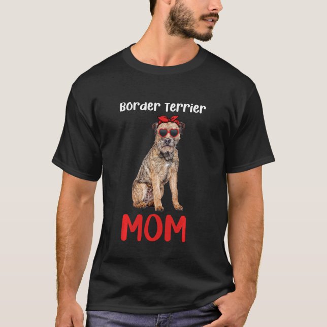 T-shirt Frontière Terrier Maman Mama Chien Propriétaire Dr (Devant)