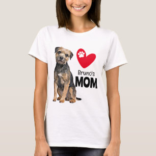 T-shirt Frontière Terrier Personnalisé Maman