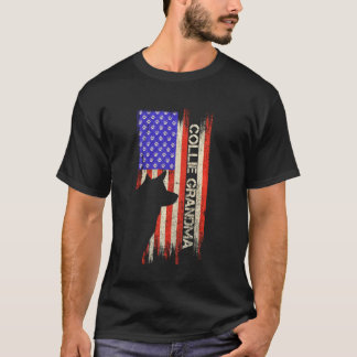 T-shirt Frontière vintage États-Unis drapeau américain Col