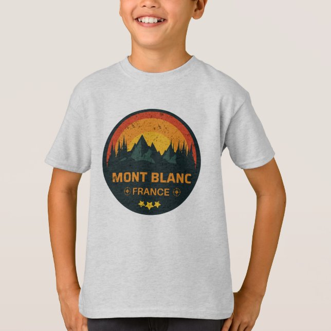 T-shirt Frontières de Chamonix Mont Blanc France et Italie (Devant)