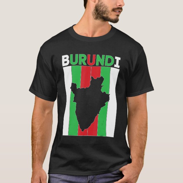 T-shirt Frontières du pays Burundi (Devant)