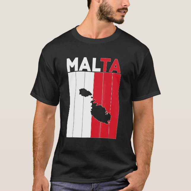 T-shirt Frontières du pays de Malte (Devant)