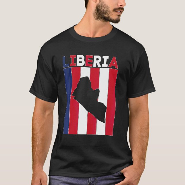 T-shirt Frontières du pays Liberia (Devant)
