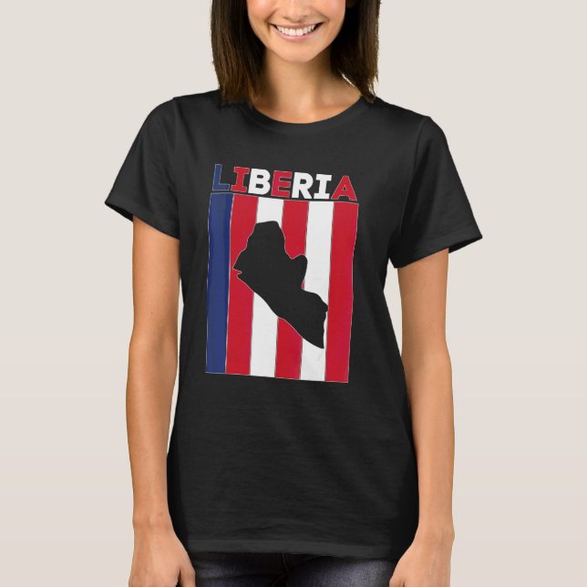 T-shirt Frontières du pays Liberia (Devant)