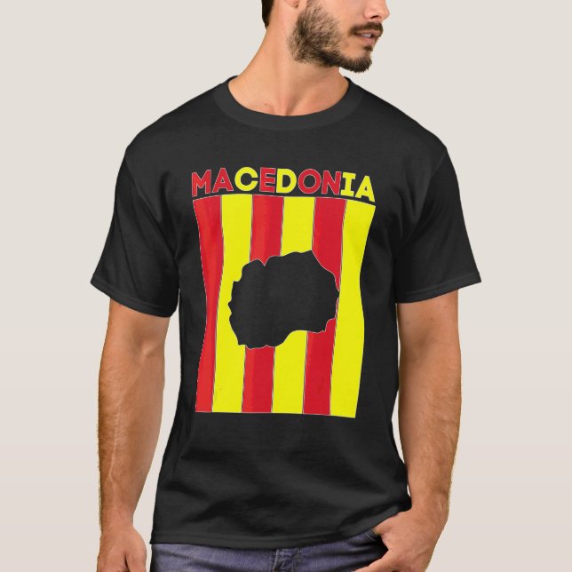 T-shirt Frontières du pays Macédoine (Devant)