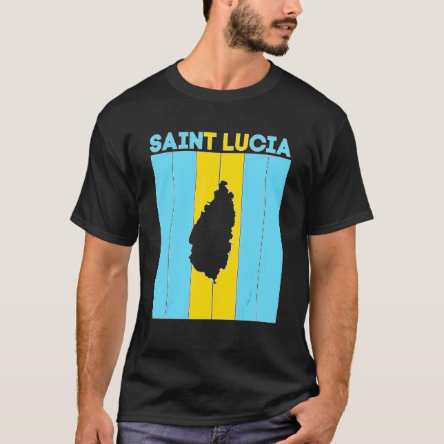 T-shirt Frontières du pays Sainte-Lucie (Devant)