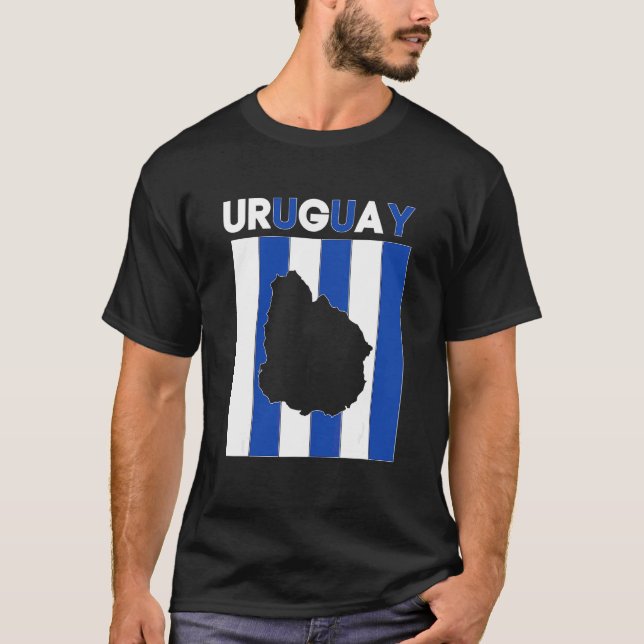 T-shirt Frontières du pays Uruguay (Devant)