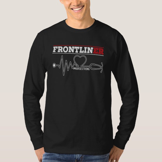 T-shirt Frontliner Er Nurse Hospital Médicale Inscrit Nu (Devant)