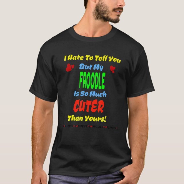T-shirt Froodle Bouledogue Français + hybride Caniche Chio (Devant)