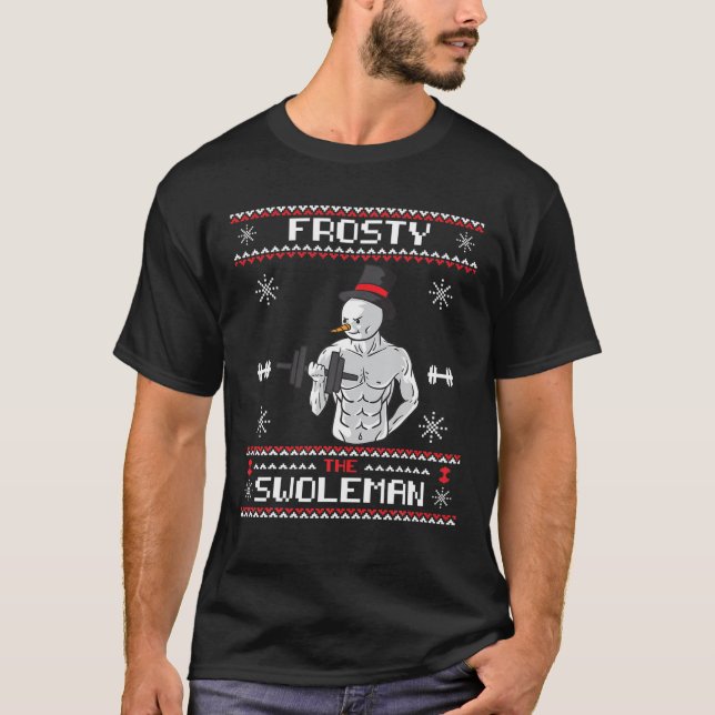 T-shirt Frosty The Swoleman Ugly Christmas Sweater Funny S (Devant)
