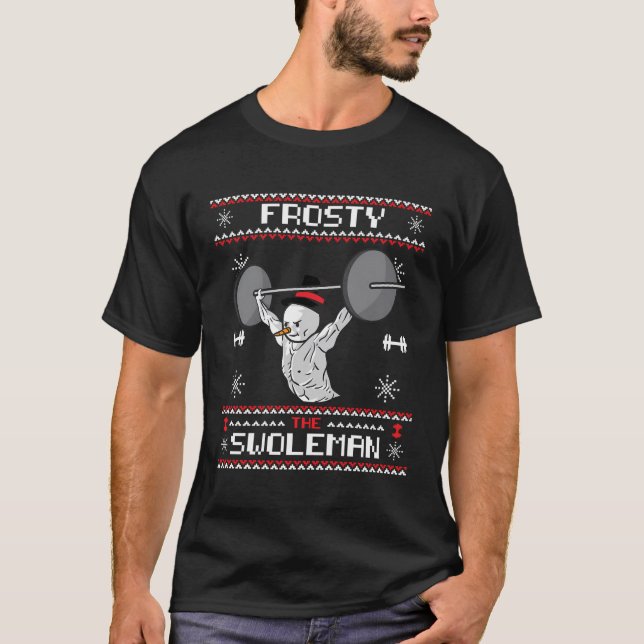 T-shirt Frosty The Swoleman Ugly Christmas Sweater Funny S (Devant)