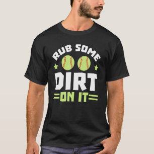 T-shirt Frotter de la terre dessus Joueuse de softball Lan