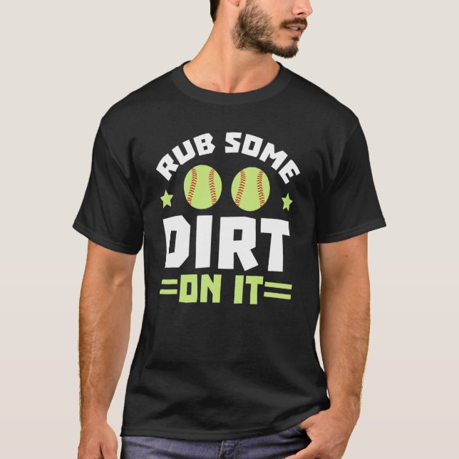 T-shirt Frotter de la terre dessus Joueuse de softball Lan (Devant)
