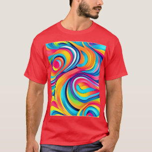 T-shirt Frottes Abstraites vibrantes de couleur