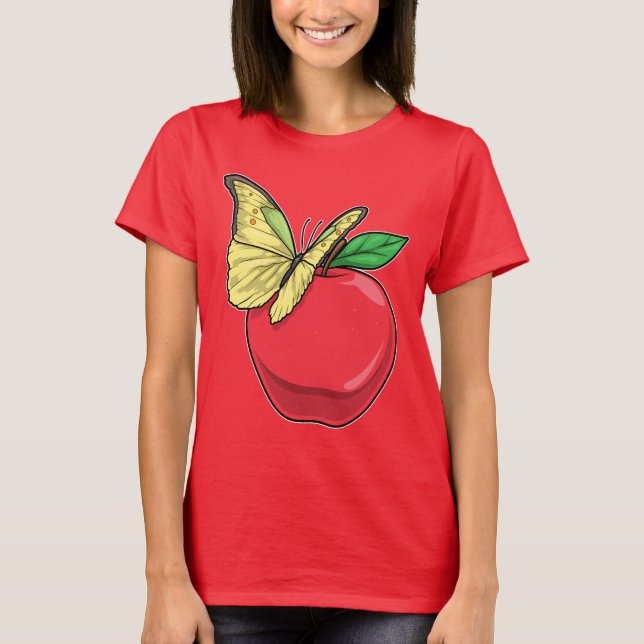 T-shirt Fruit à la pomme de papillon (Devant)