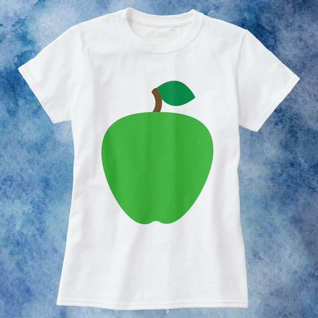 T-shirt Fruit à la pomme verte (A tshirt with a graphic of a green apple.)