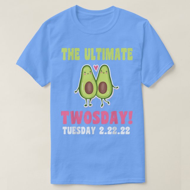 T-shirt Fruit Avocado de fête du mardi au mois de février (Design devant)