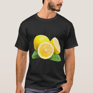 T-shirt Fruit Citron Imprimer Sur Un Premiu Graphique Jaun