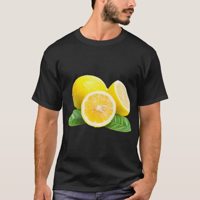 T-shirt Fruit Citron Imprimer Sur Un Premiu Graphique Jaun (Devant)