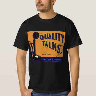 T-shirt Fruit Crate vintage Art Étiquette, Téléphone à l'a