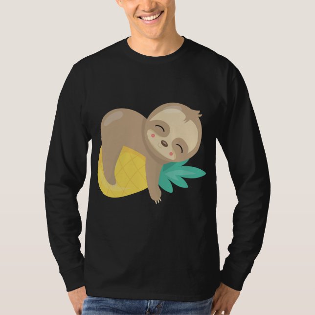 T-shirt Fruit d'ananas Tropical Sloth Baby (Devant)