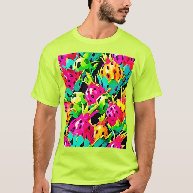 T-shirt Fruit de dragon motif vif (Devant)