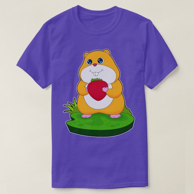 T-shirt Fruit de fraise à l'hamster (Design devant)