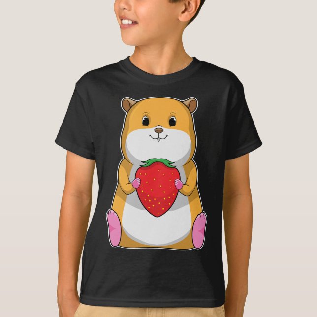 T-shirt Fruit de fraise à l'hamster (Devant)
