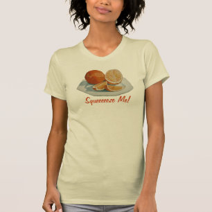 T-shirt Fruit de la vie coupé en orange avec slogan amusan
