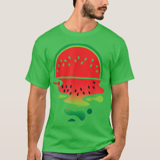 T-shirt Fruit de pastèque Vaporwave Bonjour végétarien été