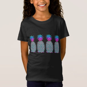 T-Shirt Fruit d'été aux ananas tropicaux colorés hawaïens