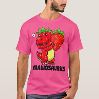 T-shirt Fruit d'été aux fraises mignonnes Dinosaure T Rex