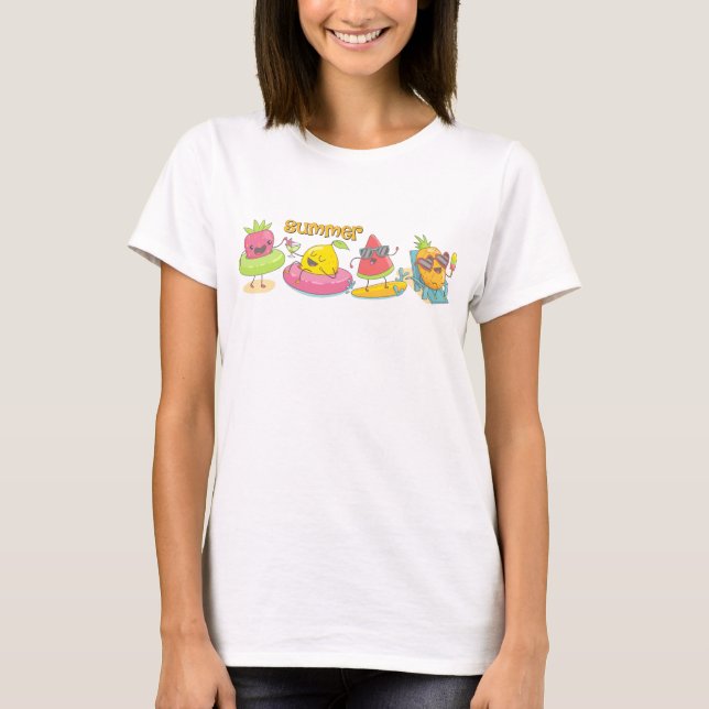 T-shirt Fruit d'été Kawaii (Devant)