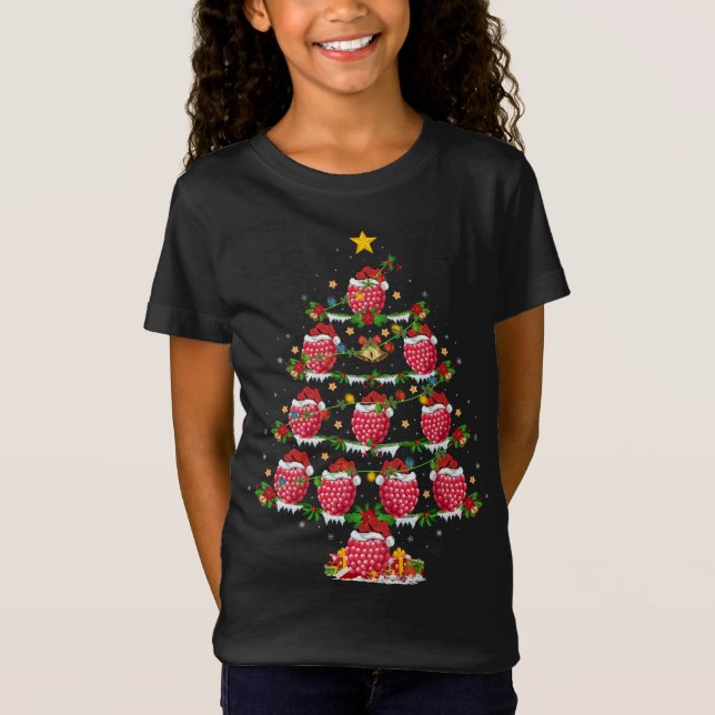 T-Shirt Fruit framboise Lover Xmas Lighting Raspberry Chri (Devant)