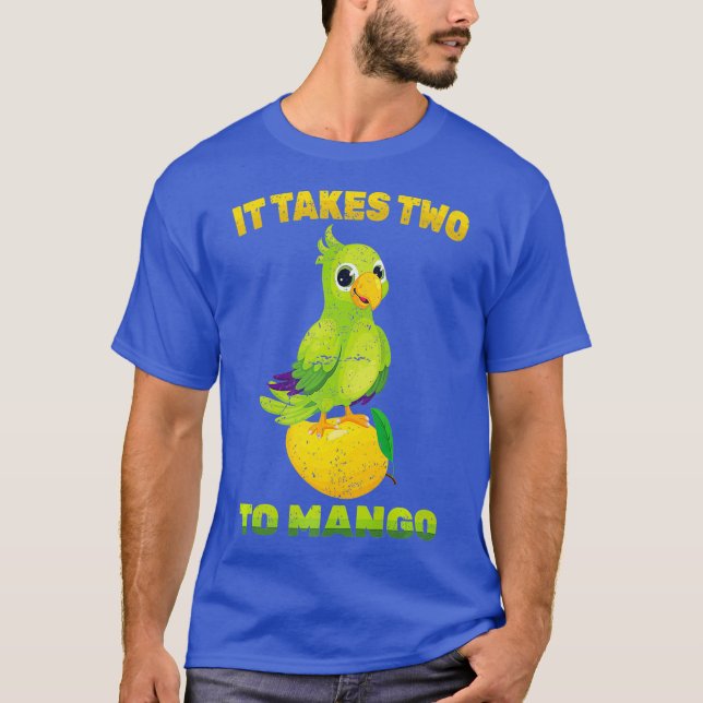 T-shirt Fruit - It Takes Two To Mango - Parrot Bird - (Devant)