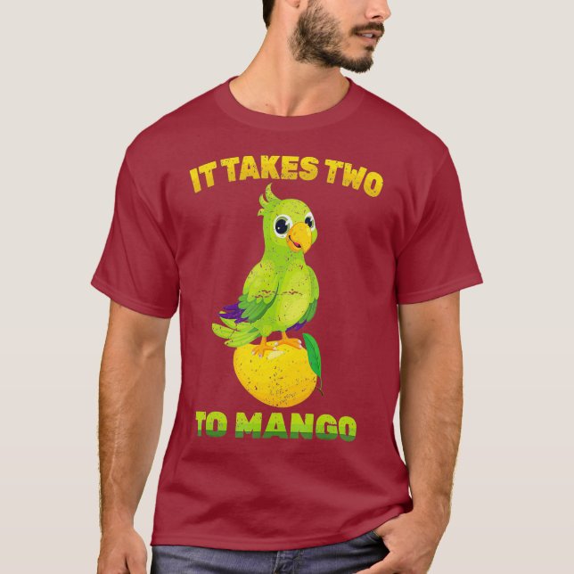 T-shirt Fruit - It Takes Two To Mango - Parrot Bird - (Devant)