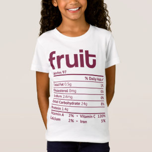 T-Shirt Fruit Nutrition Fact Drôle Thanksgiving Noël