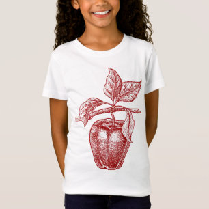 T-Shirt Fruit rouge pomme Dessin Vintage rétro - Pomme