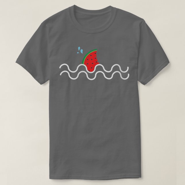 T-shirt Fruit Tropical Fin Requin Kawaii (Design devant)